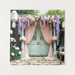 Tenture Romantique Mariage de jardin Contexte