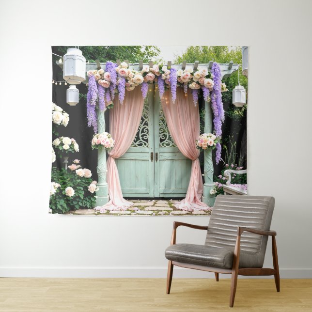 Tenture Romantique Mariage de jardin Contexte (En situation (horizontale))