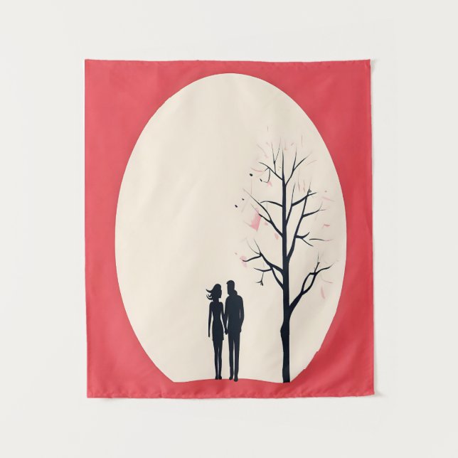Tenture Romantique minimaliste Couple Art (Devant)
