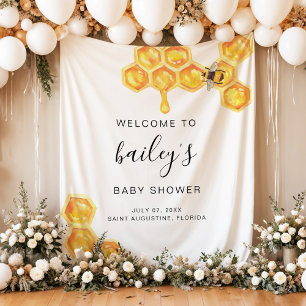 Tenture ROMY Honey Bumble Bee Rustic Baby shower Bienvenue
