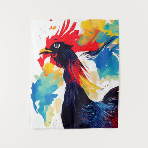 Tenture Rooster Wild Nature Animal Couleur Art Peinture