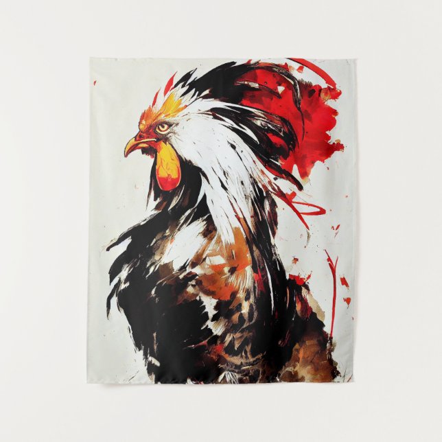 Tenture Rooster Wild Nature Esprit libre Art Peinture de p (Devant)