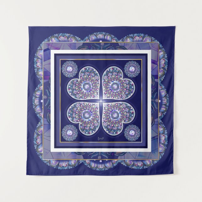Tenture Rosace bleue (Devant)