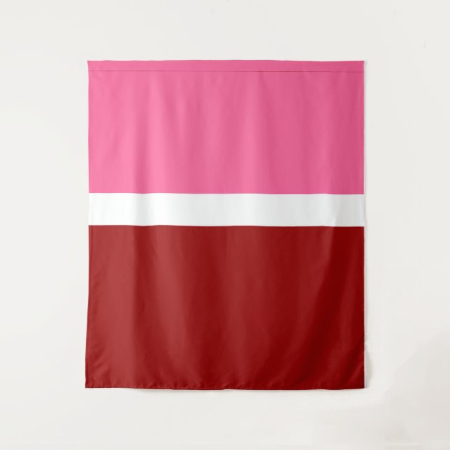 Tenture Rose Blanc Marron Rouge Bloc De Couleur  (Devant)