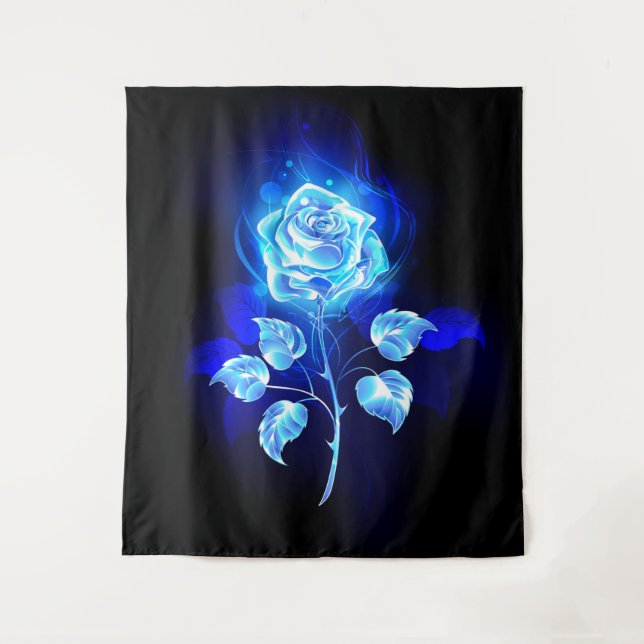 Tenture Rose bleu brûlant (Devant)