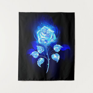 Tenture Rose bleu brûlant