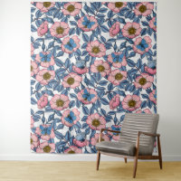 Rose de chien et papillons