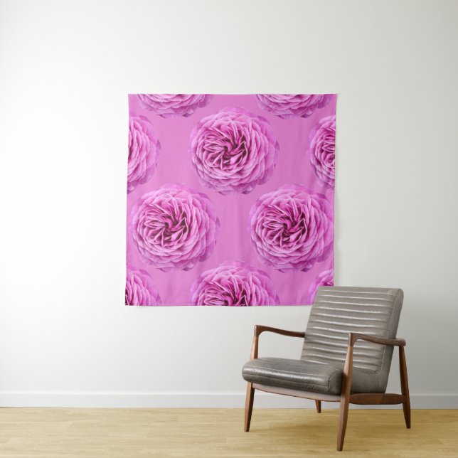 Tenture Rose découpée rose vif (En situation)