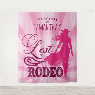 Tenture Rose Dernier Rodéo Cowgirl Nash Bash Bienvenue
