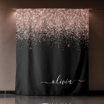 Tenture Rose Gold Blush Pink Parties scintillant Script Mo<br><div class="desc">Black and Rose Gold - Blush Pink Sparkle Parties scintillant Script Monogramme Nom et Tapisserie initiale. Cela rend le cadeau parfait pour 16 ans,  mariage,  douche nuptiale,  anniversaire,  baby shower ou bachelorette pour quelqu'un qui aime le luxe glam et les styles chic.</div>