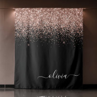 Rose Gold Blush Rose Pailleté Monogramme Féminin