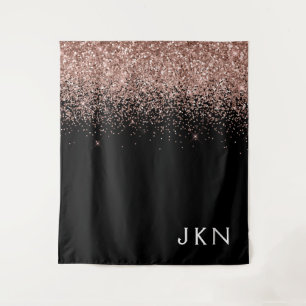 Tenture Rose Gold Fard Rose Paillettes Monogrammes Initial