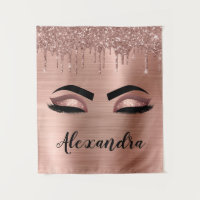Rose Gold Glitter Sparkle Eyelashes Monogram