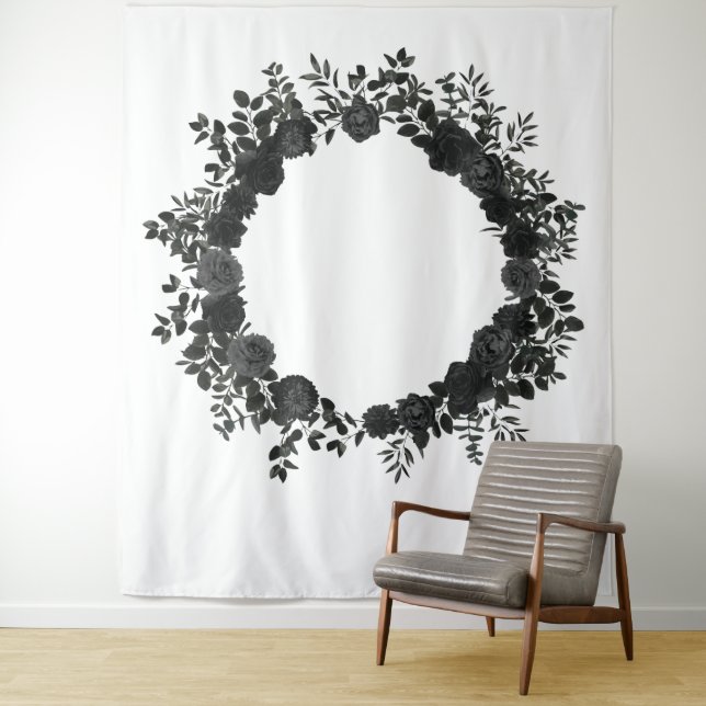 Tenture Rose noire et blanche Élégant Décor de fond pour p (En situation)