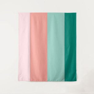 Tenture Rose Pâle  Abricot Ambre Yucca et Arbor Vert Horiz