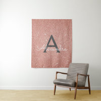 Rose Pâle - Paillettes Rose Gold Monogramme