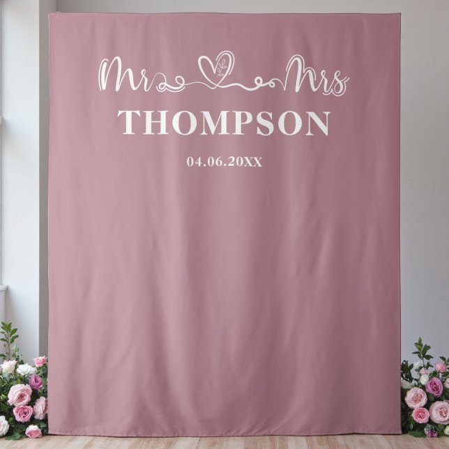 Tenture Rose Poussiéreux | Fond Moderne Tendance Mr et Mme (Créateur téléchargé)