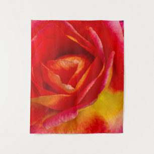Tenture Rose Rouge et Jaune