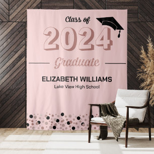 Tenture Rose Script Confetti Grand Parti Pink fond