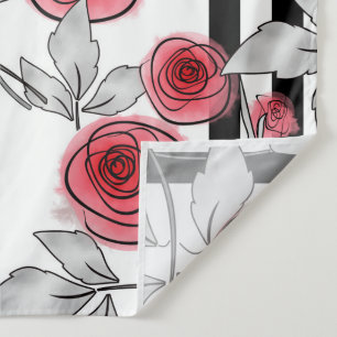 Tenture Roses aquarelle