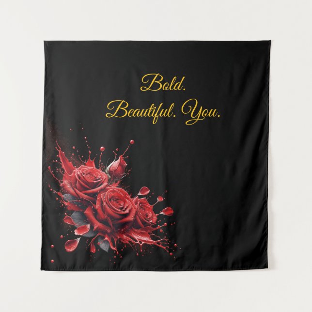 Tenture Roses en Fleurs - Élégant Anniversaire (Devant)