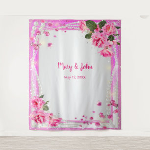 Tenture Roses Et Perles Roses Roses Roses Et Mariages