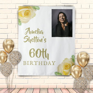 Tenture Roses Jaunes Floral 60e fête d'anniversaire Photo