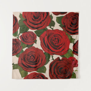 Tenture 	Roses rouges. Arrière - plan floral sans couture.
