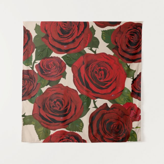 Tenture 	Roses rouges. Arrière - plan floral sans couture. (Devant)
