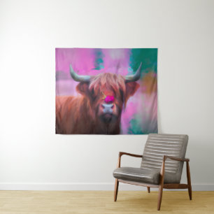 Tenture "Rosie des Highlands" – Portrait de vache des High