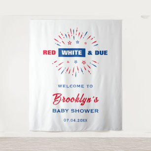 Tenture Rouge Blanc Et 4 juillet Dû Baby shower Arrière-Pl