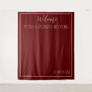 Tenture Rouge Bourgogne Minimaliste 