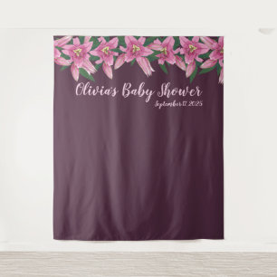 Tenture Rouge foncé avec Lys en fleurs Top Line Backdrop