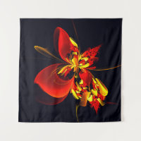 Rouge Jaune Floral Moderne Résumé Modèle Art #10