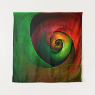 Tenture Rouge Vert Floral Moderne Art Abstrait Motif #21