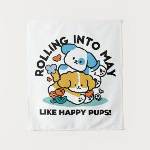 Tenture Rouler En Mai Comme De Joyeux Pups - Mignonne Chie