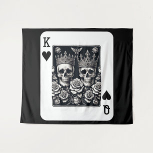 Tenture Royal King & Queen of Hearts Skuls & Roses
