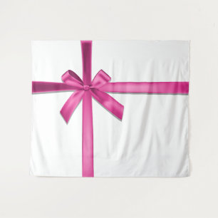 Tenture Ruban en Satin Rose Pâle Nœud Fête d'Anniversaire