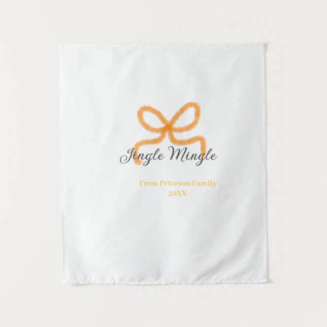Tenture ruban orange jingle Mingle rétro boho nomdate fami (Devant)