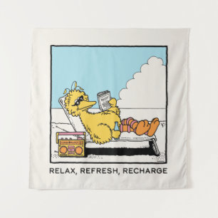 Tenture Rue Sésame Big Bird Relax Refresh Recharge