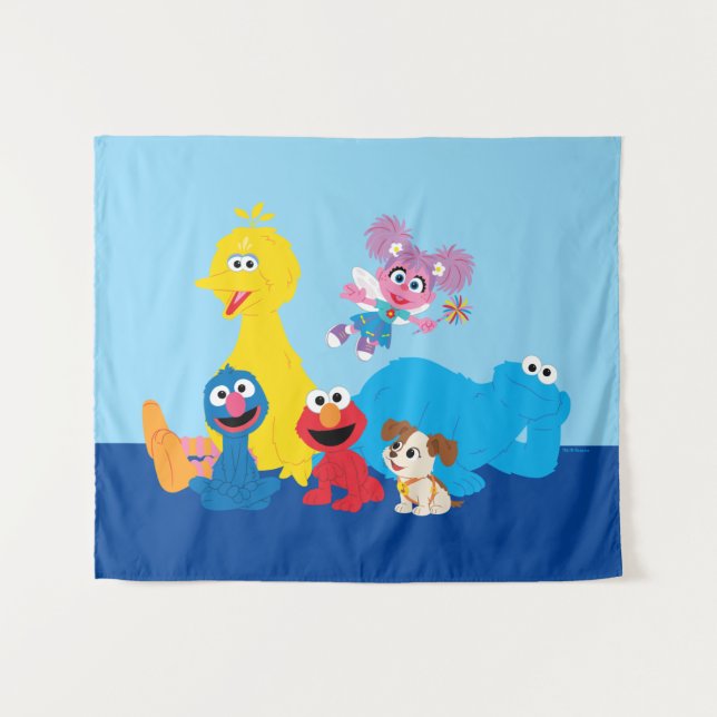 Tenture Rue Sésame | Coloré Sesame Street Pals (Devant (Horizontal))