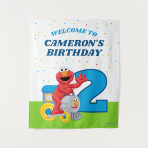 Tenture Rue Sésame Elmo Chugga Chugga Deux Deux Anniversai