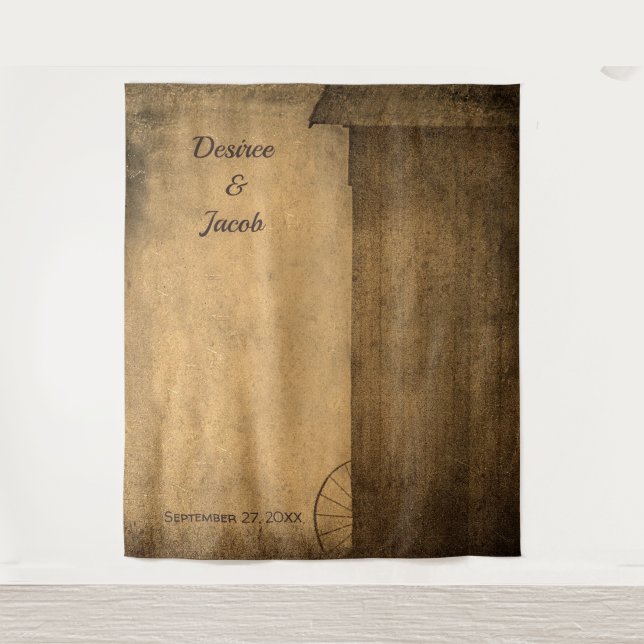 Tenture Rustic Country Grange Western Photo Booth Mariage (Devant)