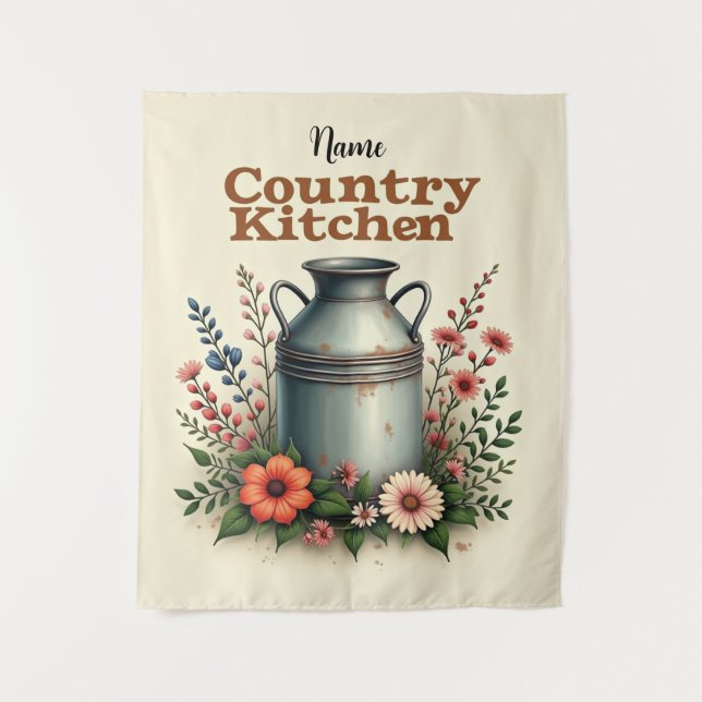 Tenture Rustic Country Kitchen Wall Art - Farmhou de [Nom] (Devant)