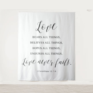 Tenture Rustic “Love Never Fails” Wedding  Backdrop