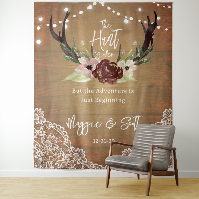 Tenture Rustique Floral Boho Chasse de Bourgogne est Termi (En situation)