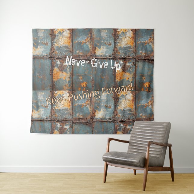 Tenture Rusty Metal Industrial 2 Text (En situation (horizontale))