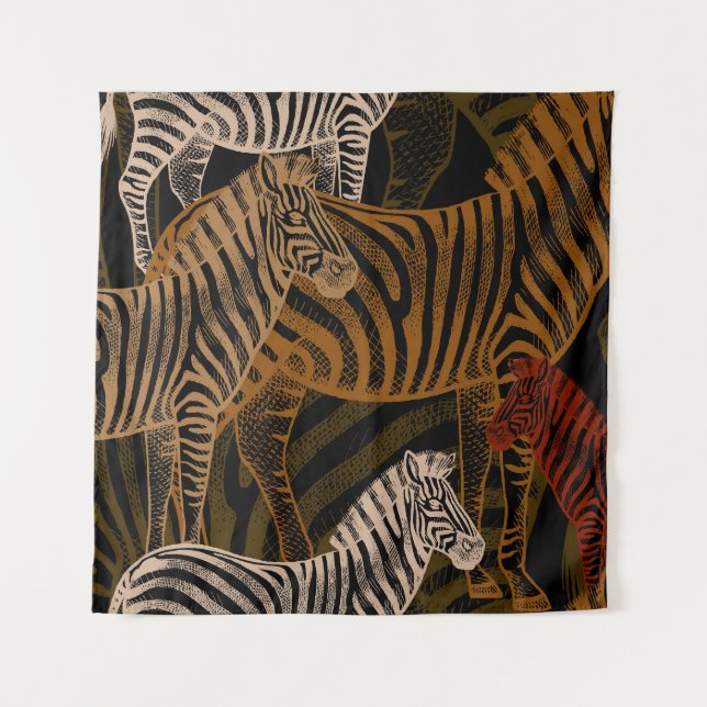 Tenture Safari africain : Zebra Vintage Design (Devant)