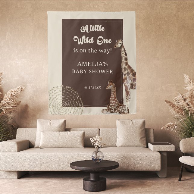 Tenture Safari Giraffe Wild Adventure Baby shower Contexte (Créateur téléchargé)