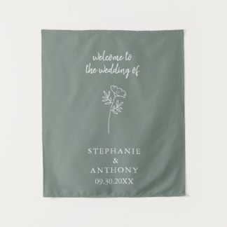 Tenture Sage Green Wildflower Wedding 